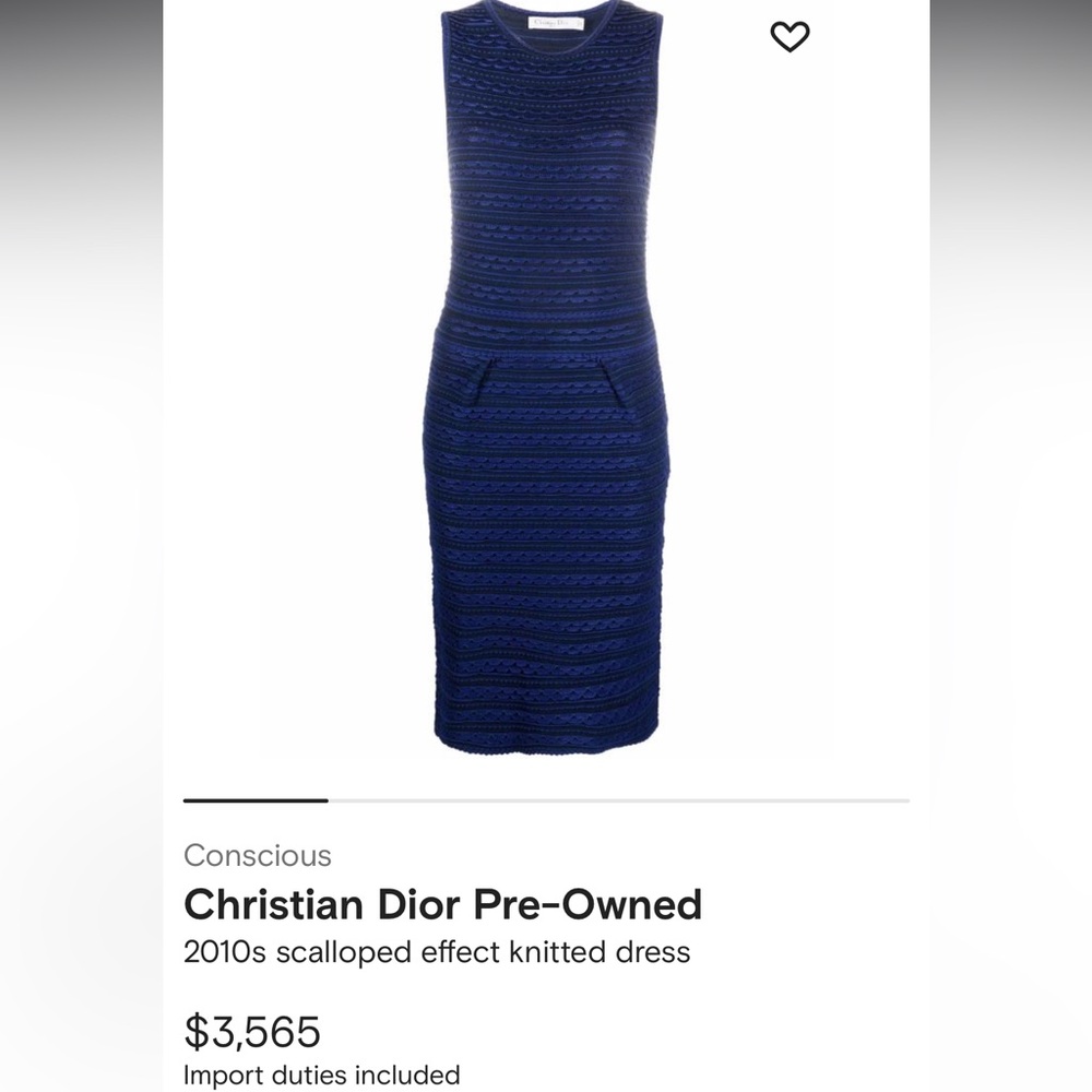 Authentic Vintage 2010’s Dior scalloped knit dress